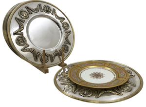 Set of 4 Napoleonic Silver Chargers in Heavy Gage Museum-Quality from Late 19th Century