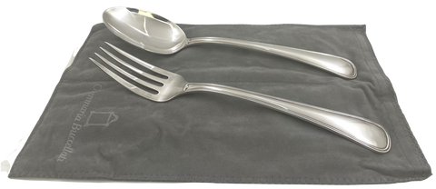 Buccellati Sterling Silver Old Italian 2-Piece Salad Set in Original Pouch