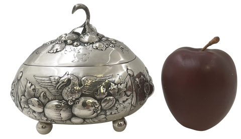 European Continental Silver Etrog Esrog Box from 19th Century