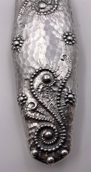 Whiting Sterling Silver Perfume Bottle/ Scent Vial in Japonesque Style from 1880s
