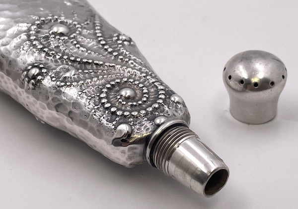 Whiting Sterling Silver Perfume Bottle/ Scent Vial in Japonesque Style from 1880s