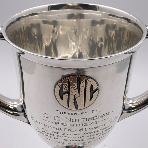 Gorham Gold and Sterling Silver 2-Handled 1915 Trophy Cup for Chattanooga Golf & Country Club