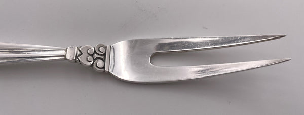 Georg Jensen Sterling Silver Cold Cut Meat Fork in Acorn Pattern