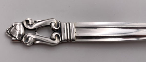 Georg Jensen Sterling Silver Cold Cut Meat Fork in Acorn Pattern