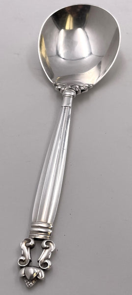 Georg Jensen Sterling Silver Mashed Potato Spoon in Acorn Pattern