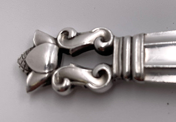 Georg Jensen Large Sterling Silver Mashed Potato Spoon in Acorn Pattern
