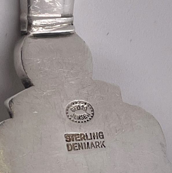 Georg Jensen Large Sterling Silver Mashed Potato Spoon in Acorn Pattern