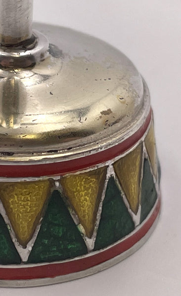 Tiffany & Co. Sterling Silver and Enamel Set of 2 Acrobatic Circus Figurines on Plinths by Gene Moore