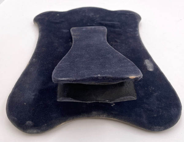 English Sterling Silver Dresser Mirror in Art Nouveau Style with Felt Back