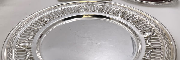 Gorham Durgin Set of 12 Sterling Silver Chargers / Plates and 12 Bread Plates from Early 20th Century