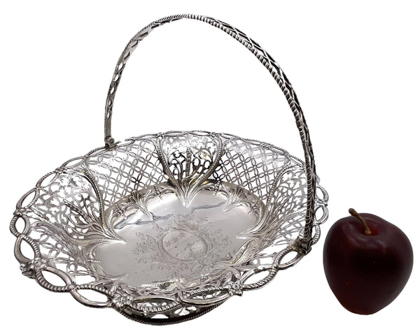 Hester Bateman(?) Sterling Silver 1770 Basket Bowl from Georgian Era
