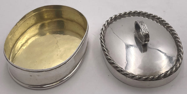 William Seitz Sterling Silver Box with Rope Motif in Arts & Crafts Style