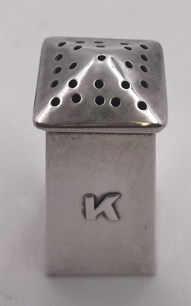 Pair of Lebolt Sterling Silver Hammered Salt & Pepper Shakers in Arts & Crafts Style