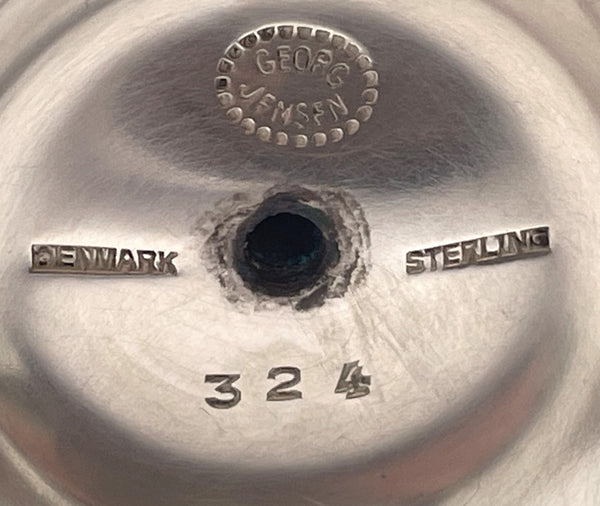 Pair of Georg Jensen Sterling Silver 2-Light Candelabra #324 Pomegranate