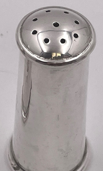 William Seitz Pair of Handwrought Sterling Silver Salt & Pepper Shakers in Arts & Crafts Style