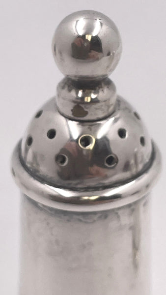 William Seitz Pair of Handwrought Sterling Silver Salt & Pepper Shakers in Arts & Crafts Style