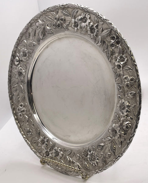 S. Kirk & Son Sterling Silver Set of 18 Chargers/ Plates in Repousse Pattern