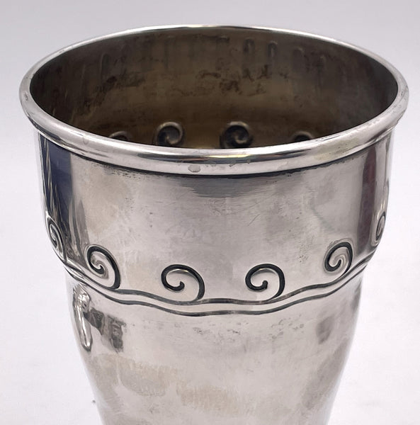 Danish Silver Vase in Mid-Century Modern Style