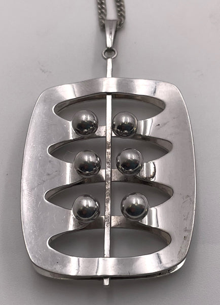 Sterling Silver Pendant on Chain in Modern Style