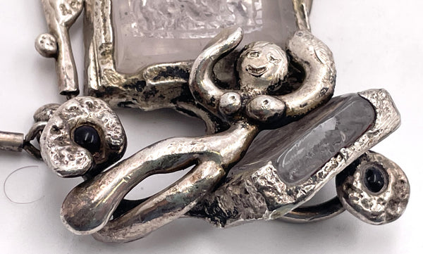 Jacob Hull Silver Necklace in Brutalist Style