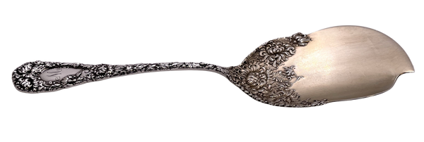 Durgin Gilt Sterling Silver Chrysanthemum Oyster/ Ice Cream Server