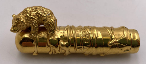Michel Audiard "Wild Kingdom" Gilt Sterling Silver and Wood Limited Edition Fountain Pen