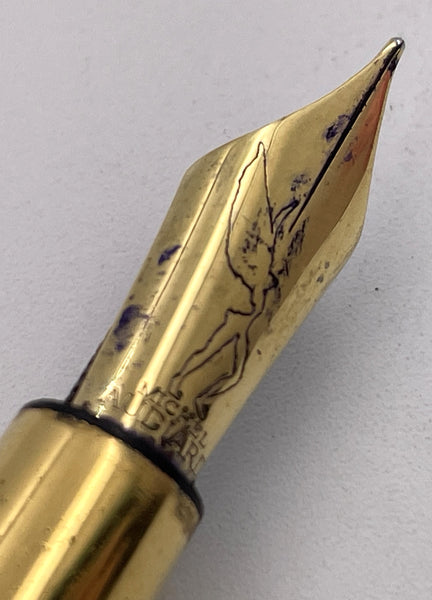 Michel Audiard "Wild Kingdom" Gilt Sterling Silver and Wood Limited Edition Fountain Pen