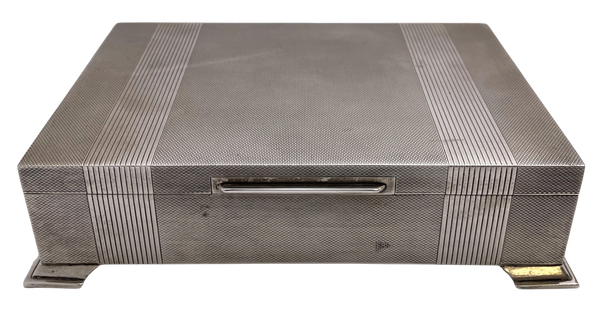 Harman English Sterling Silver Humidor Cigar Box from 1957