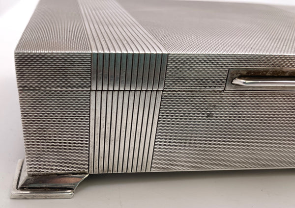 Harman English Sterling Silver Humidor Cigar Box from 1957