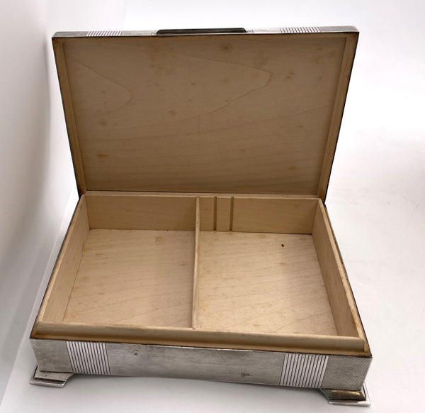 Harman English Sterling Silver Humidor Cigar Box from 1957