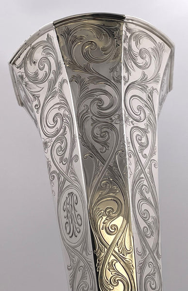 Gorham Tall Sterling Silver Vase from Late 19th Century