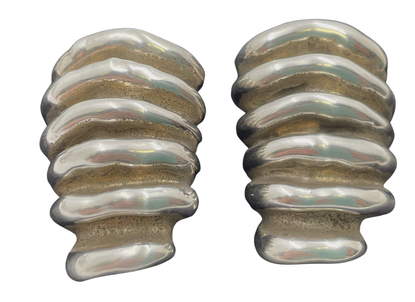 Pair of Sterling Silver Earrings in Mid-Century Modern Style