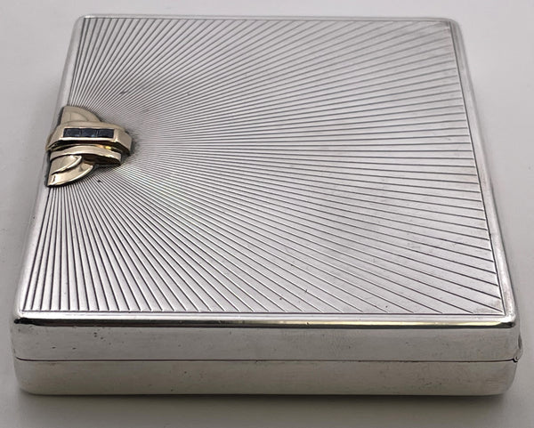 Tiffany & Co. Gold, Sapphire & Sterling Silver Table Box in Art Deco Style