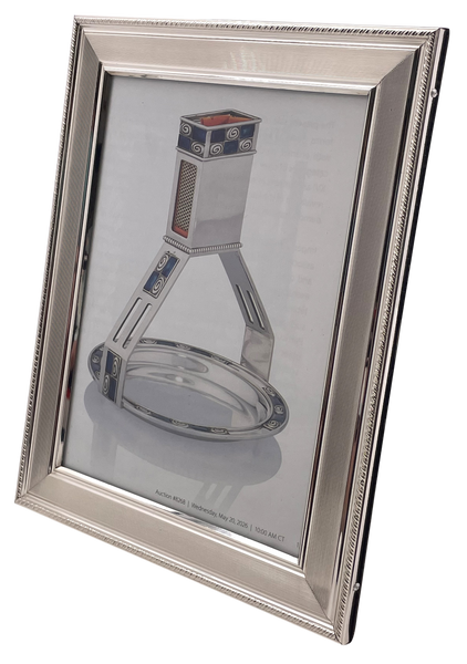 Del Conte Italian Sterling Silver Picture Frame in Mid-Century Modern Style