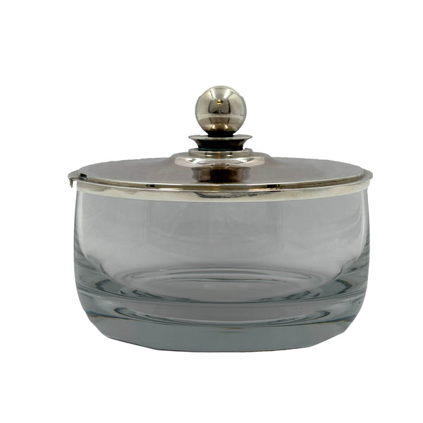 Georg Jensen Sterling Silver and Glass Marmalade/ Honey Bowl/ Jar in Pattern #600C