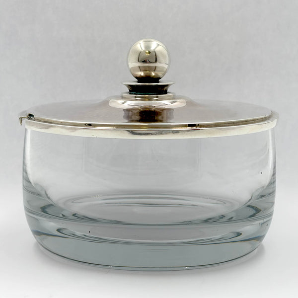Georg Jensen Sterling Silver and Glass Marmalade/ Honey Bowl/ Jar in Pattern #600C