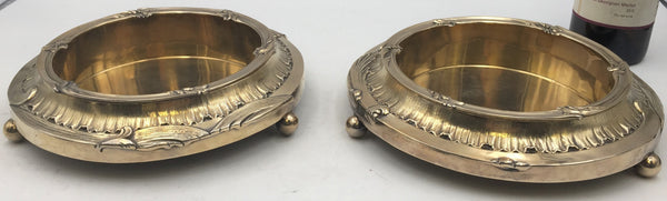 Pair of French Gilt Silver Magnum Bottle Coasters on Stands from the JP Morgan Collection