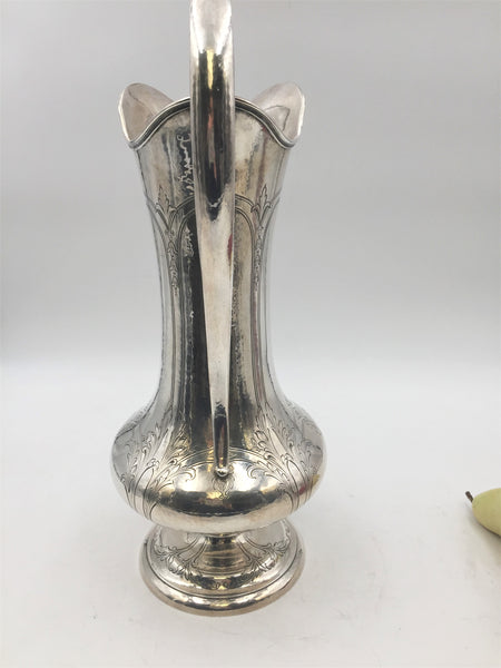 Tall Sterling Silver Ewer/ Pitcher by Lebkuecher & Co in Arts and Crafts Style