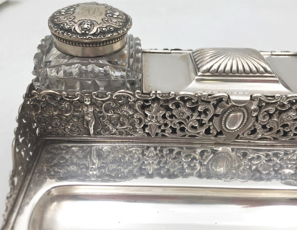 Gorham Sterling Silver 1886 Table Top Double Inkwell