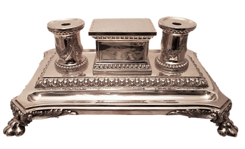 Wilkinson & Co Sterling Silver Table Top Double Inkwell