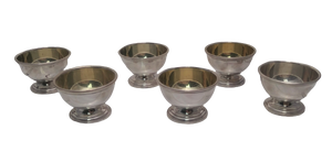 Six Small Tiffany & Co. Salt Cellars in Sterling Silver with Gold Wash