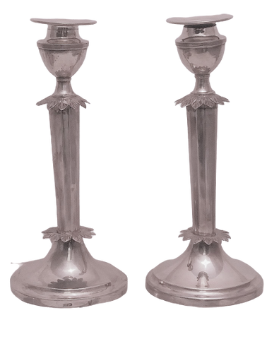 Pair of Art Deco Style Silver Candlesticks