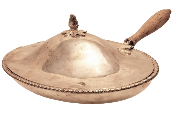 Sterling Silver English Cheese Dish / Covered Bowl in Georgian Style from 1890