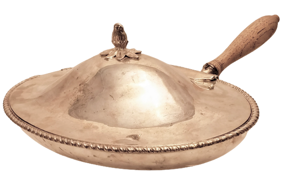 Sterling Silver English Cheese Dish / Covered Bowl in Georgian Style from 1890