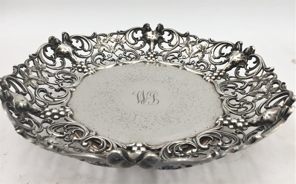 Early 20th Century Sterling Silver Dish Plate Bowl With Fox Head Motifs by Roger Williams and Spaulding