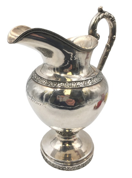 Bennett & Caldwell Coin Silver Pitcher Circa 1850