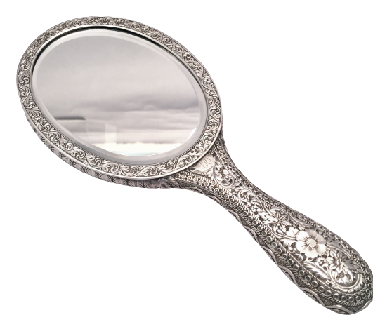 Persian Pattern Silver Hand Mirror