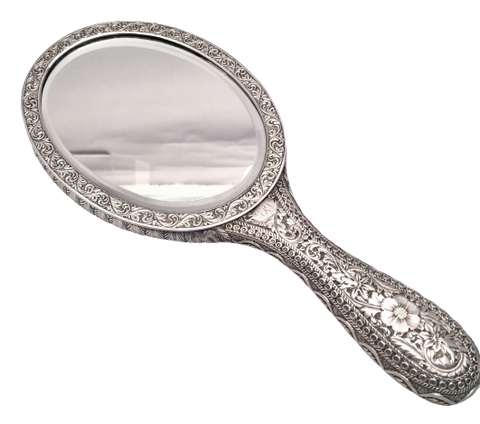 Persian Pattern Silver Hand Mirror