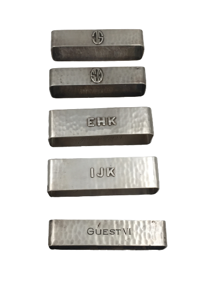 Set of 5 Sterling Silver Napkin Holders/Rings by Lebolt