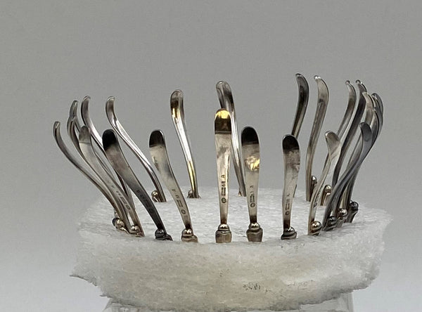 Set of 12 Georg Jensen Sterling Silver Serving Nut Picks in Pattern 68A